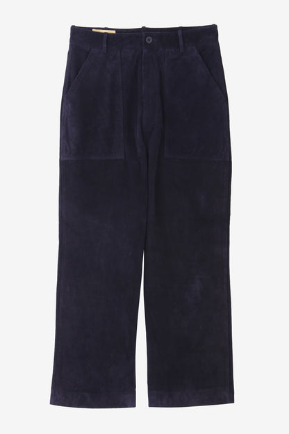 LEATHER FATIGUE PANTS -MILLED COW NUBUCK-