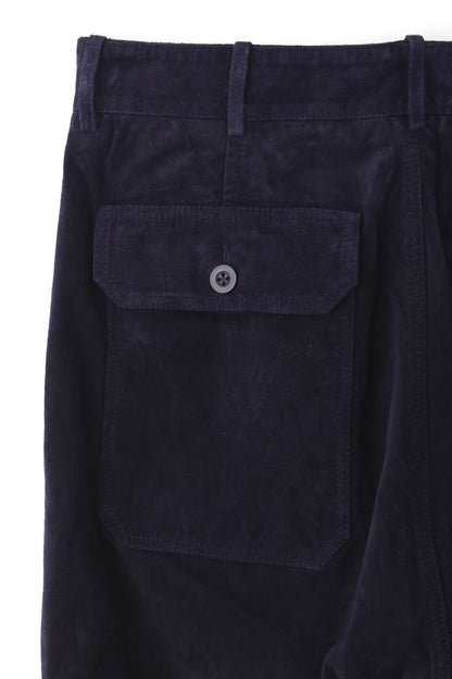 LEATHER FATIGUE PANTS -MILLED COW NUBUCK-