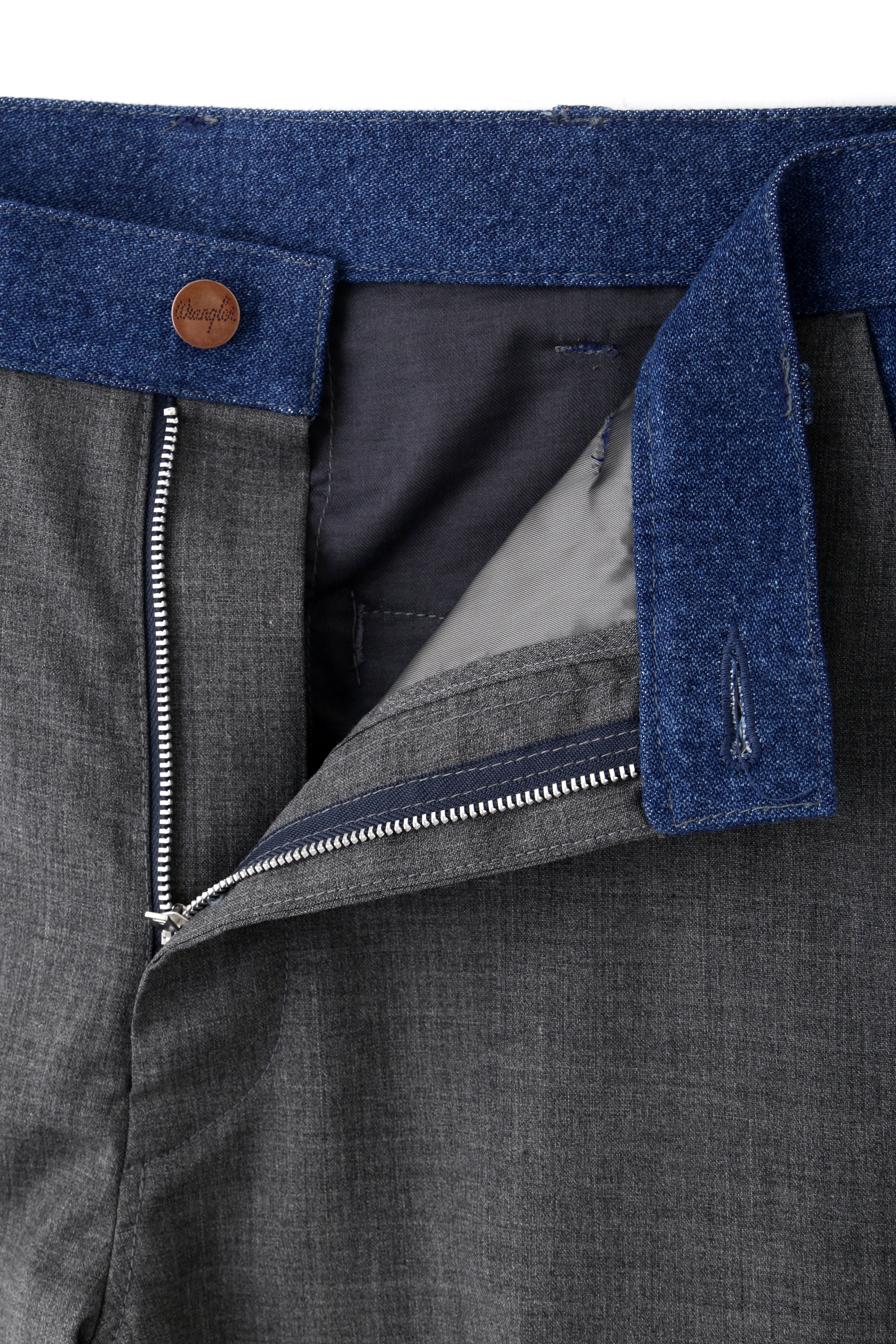 SBS×Wrangler】 COMBINATION FLARE TROUSERS -Wool mohair/Denim- | SEVEN BY  SEVEN