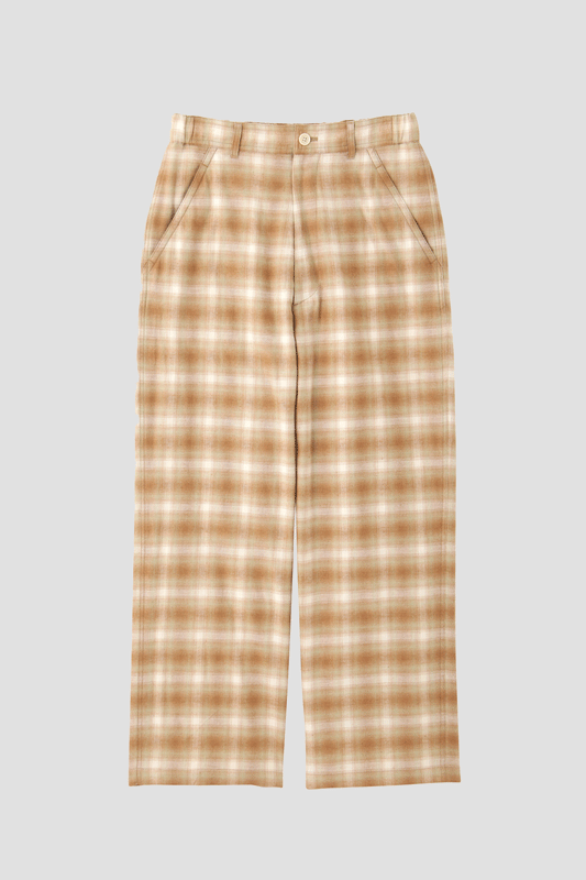 OMBRE CHECK EASY TROUSERS -UNSTAINED ORGANIC COTTON-