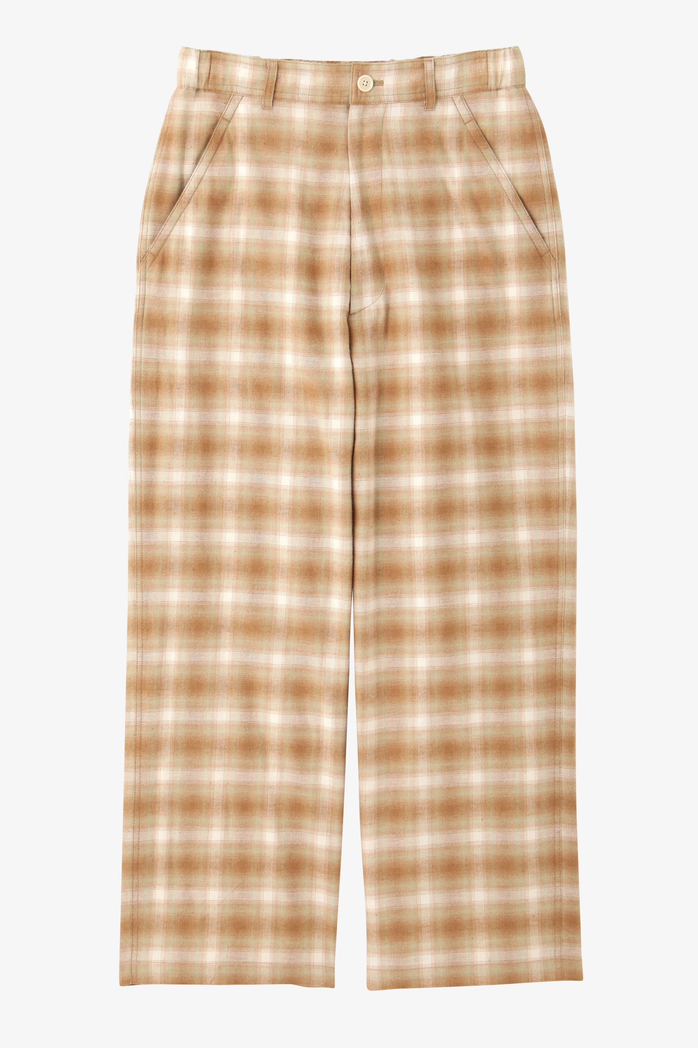 OMBRE CHECK EASY TROUSERS -UNSTAINED ORGANIC COTTON-