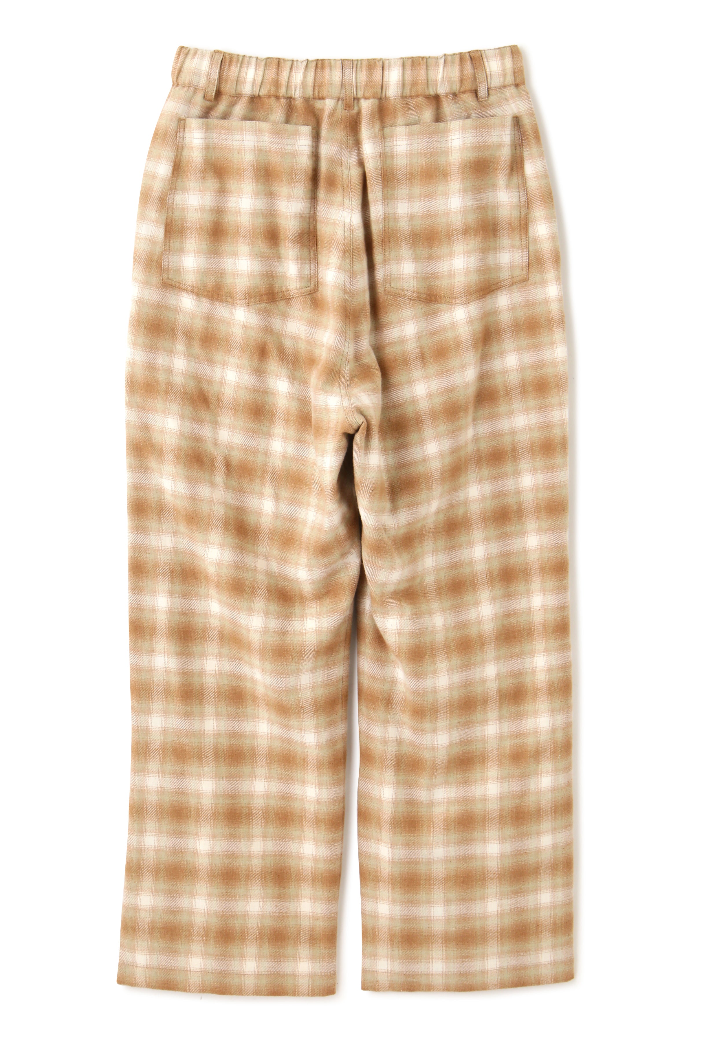 OMBRE CHECK EASY TROUSERS -UNSTAINED ORGANIC COTTON-