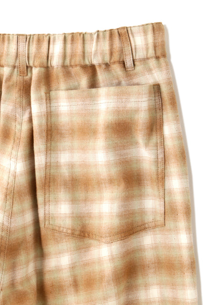 OMBRE CHECK EASY TROUSERS -UNSTAINED ORGANIC COTTON-
