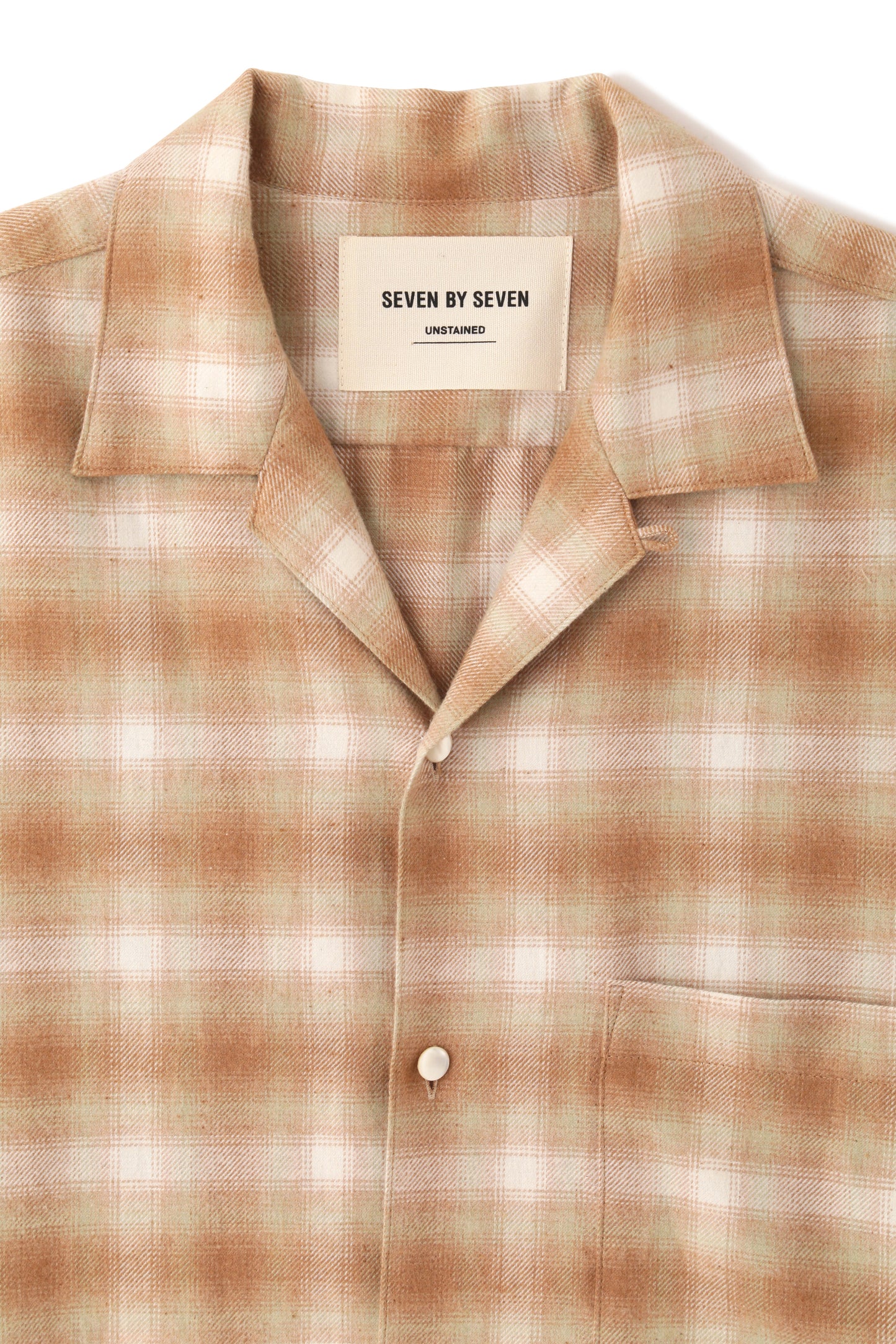 OMBRE CHECK OPEN COLLAR SHIRTS -UNSTAINED ORGANIC COTTON-