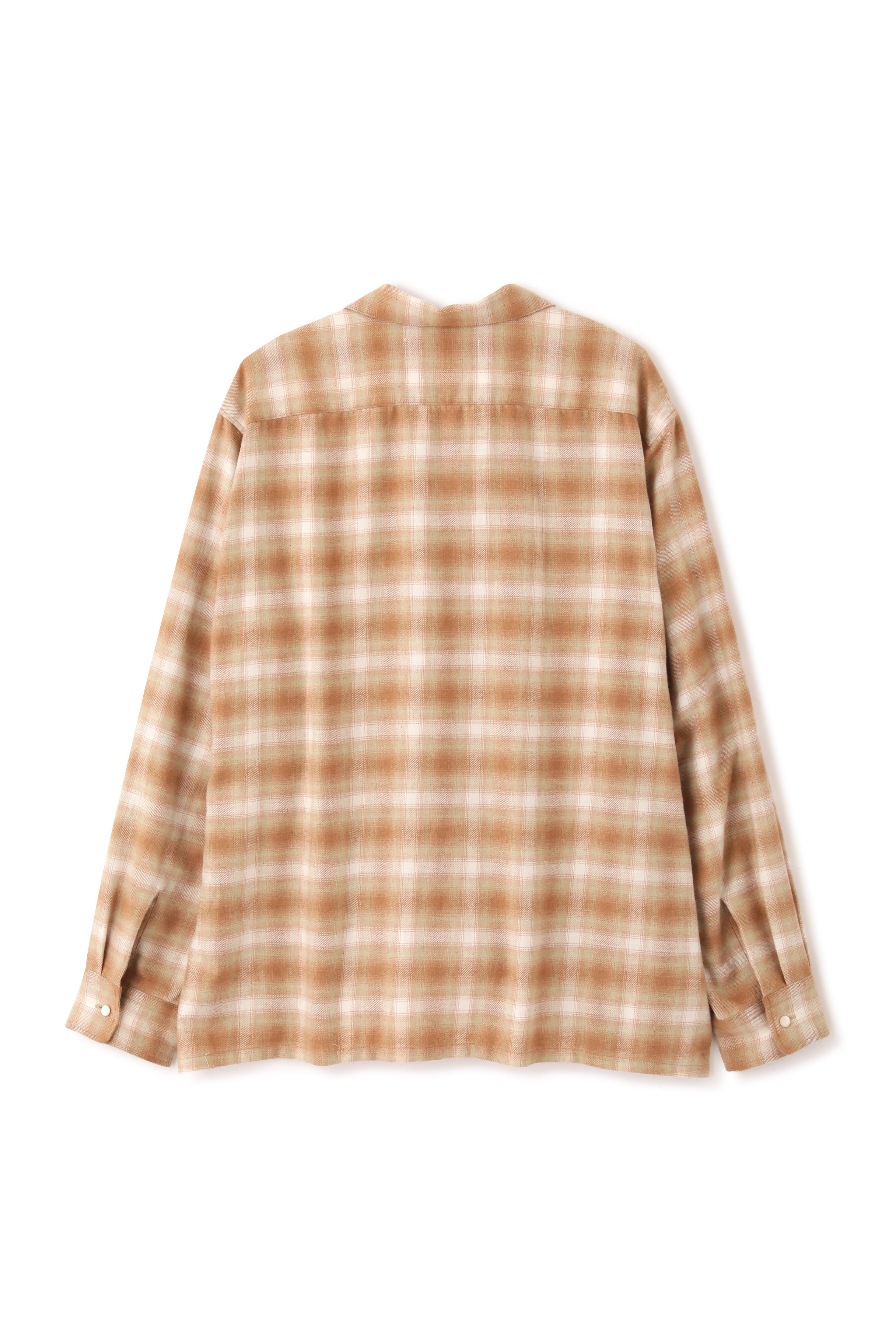 OMBRE CHECK OPEN COLLAR SHIRTS -UNSTAINED ORGANIC COTTON-