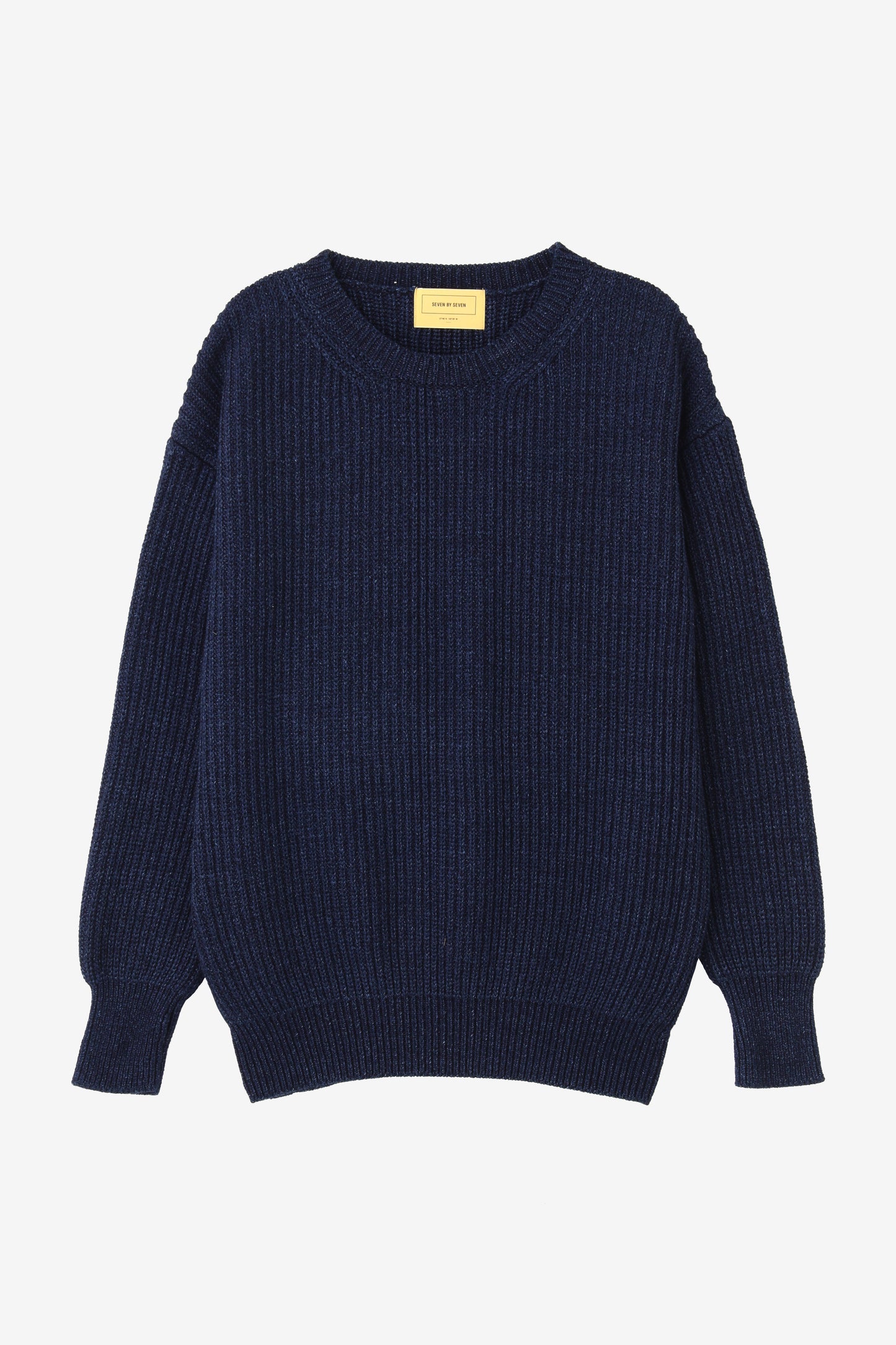 INDIGO CREW NECK KNIT -ONE WASH-