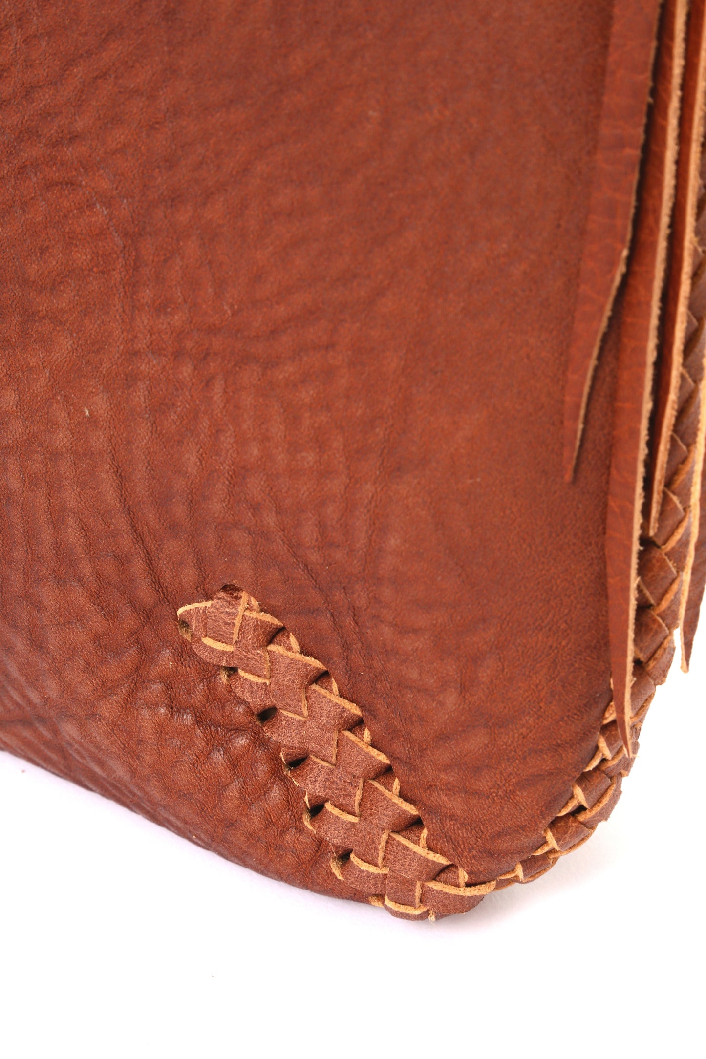 HANDMADE LEATHER SHOULDER L -UNSTAINED ORGANIC COTTON-