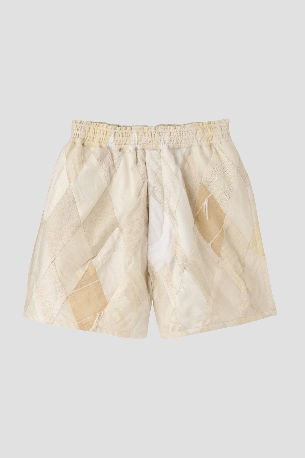 PATCHWORK WRAPPING SHORT PANTS - Leftover indian khadi -