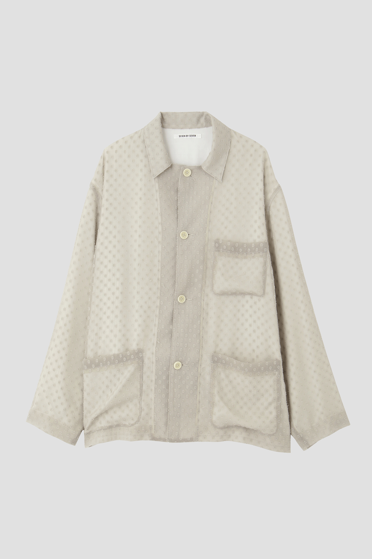 COVERALL JACKET - Dot pattern indian khadi -