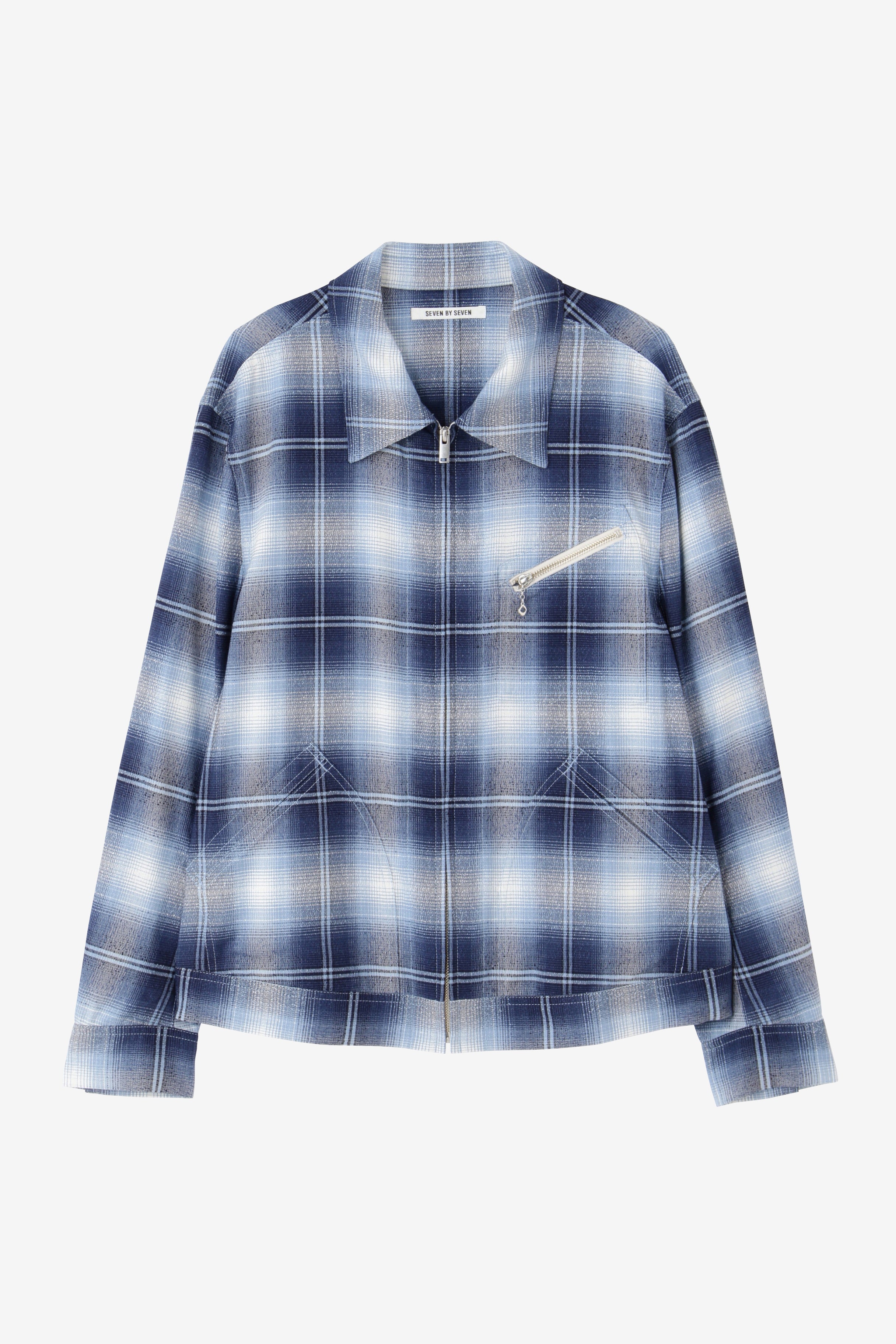 91-B TYPE CHECK JACKET - Modal boucle check - | SEVEN BY SEVEN