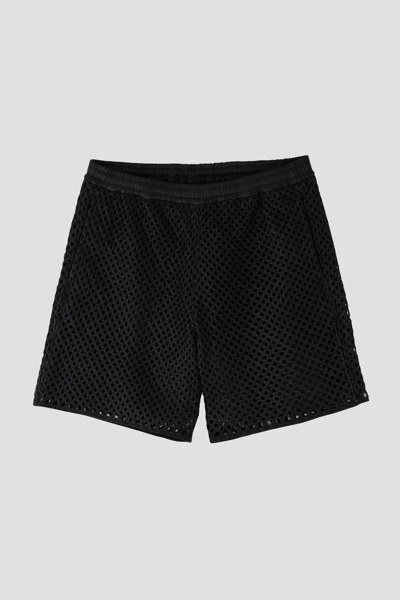 MACRAME LEATHER SHORT PANTS - Goat leather -