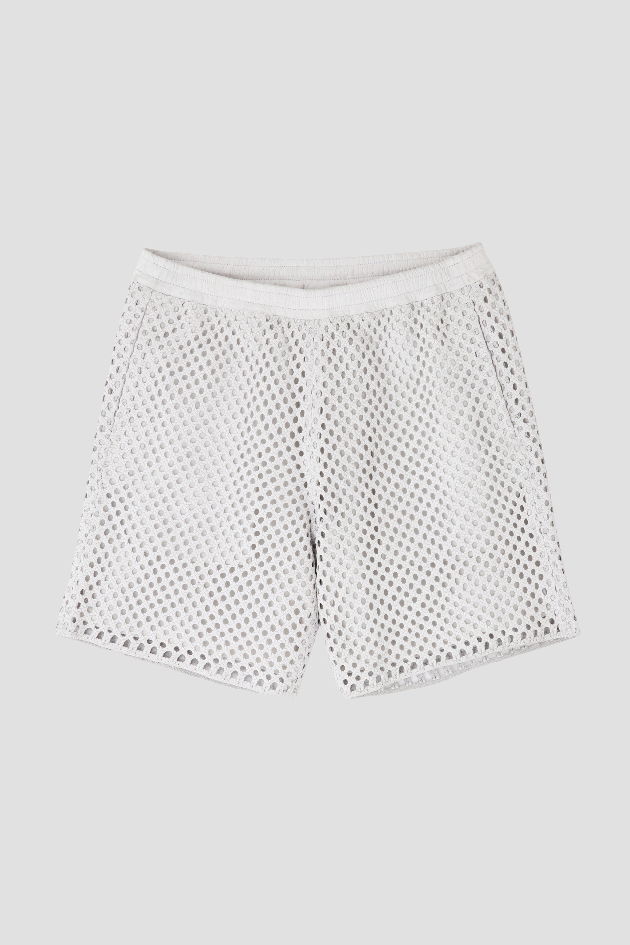 MACRAME LEATHER SHORT PANTS - Goat leather -