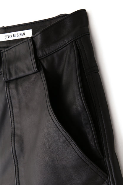 W POCKET LEATHER SHORT PANTS -Sheep leather-