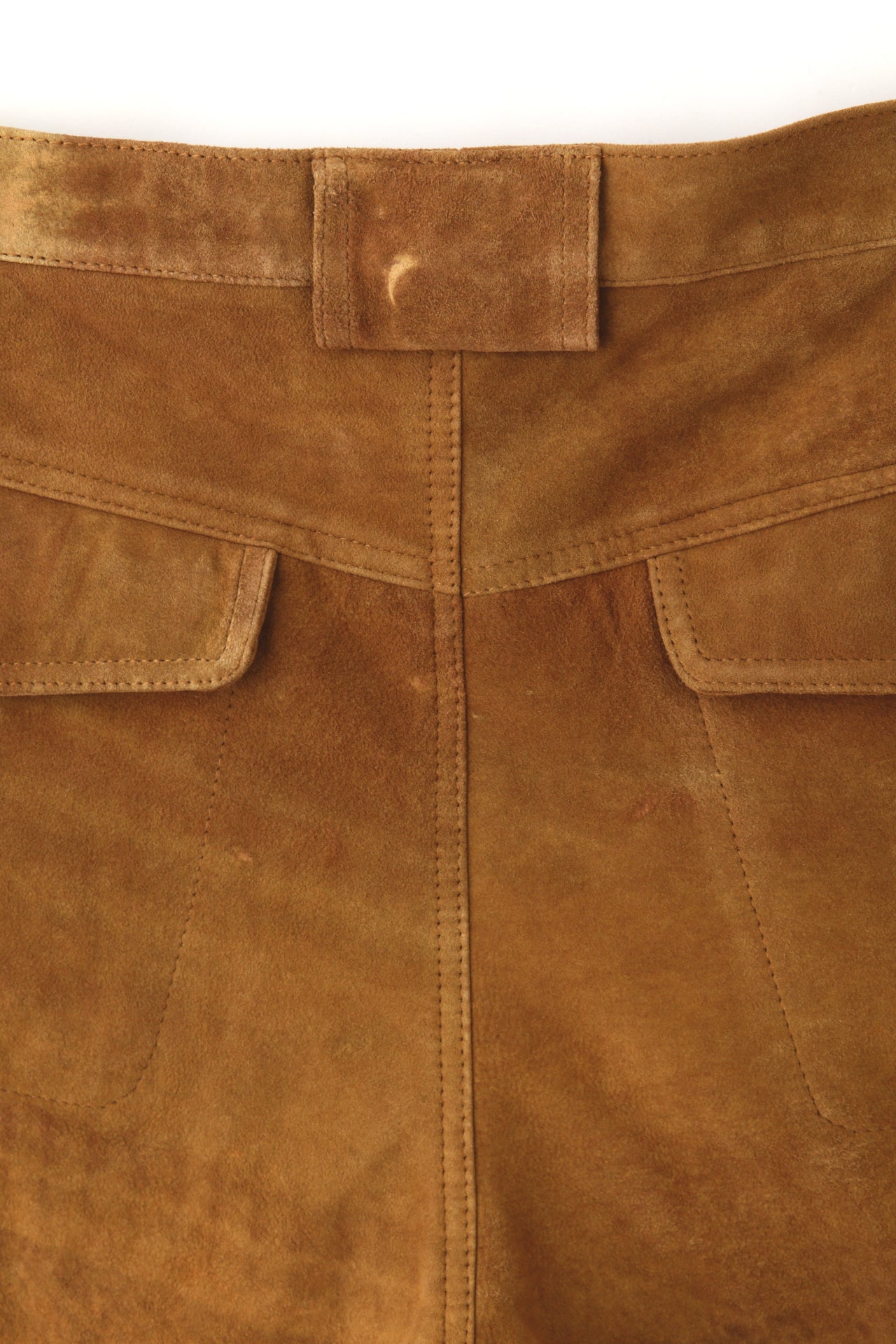 W POCKET SUEDE LEATHER SHORT PANTS -Sheep suede cashmere finish