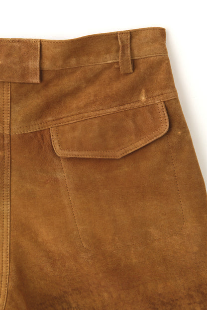 W POCKET SUEDE LEATHER SHORT PANTS -Sheep suede cashmere finish-
