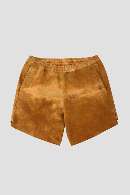 SUEDE LEATHER SHORT PANTS -Sheep suede cashmere finish-