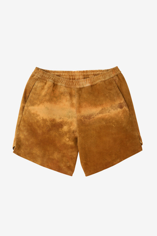 SUEDE LEATHER SHORT PANTS -Sheep suede cashmere finish-