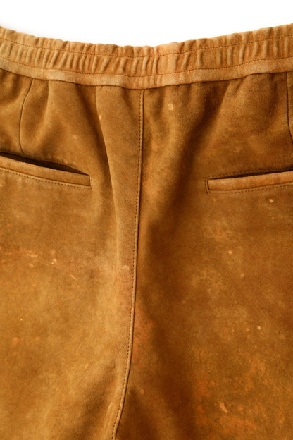 SUEDE LEATHER SHORT PANTS -Sheep suede cashmere finish-