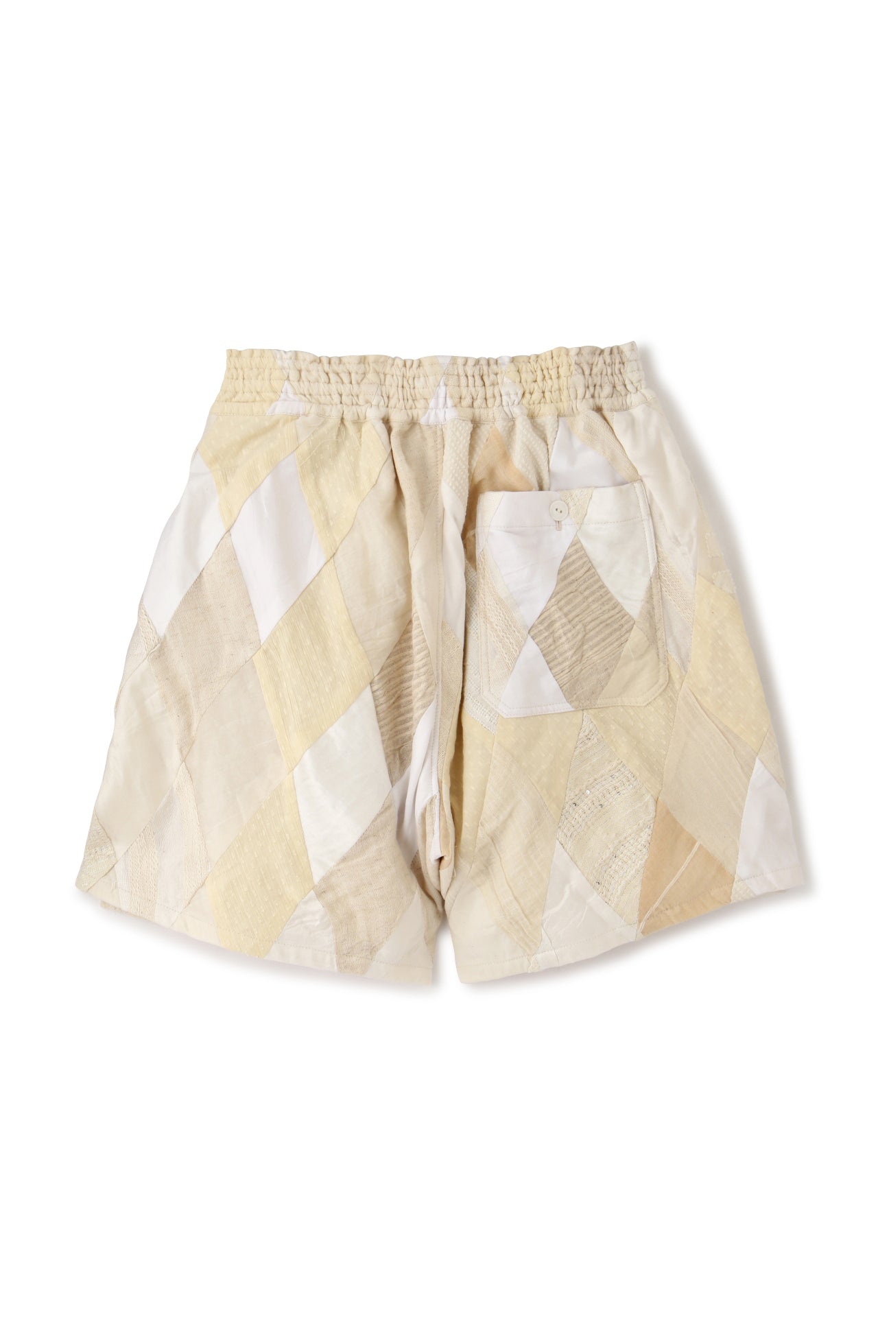 PATCHWORK WRAPPING SHORT PANTS - Leftover indian khadi -