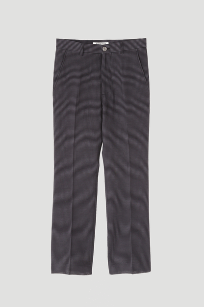 FLARE SHEER TROUSERS - Gingham check indian khadi -