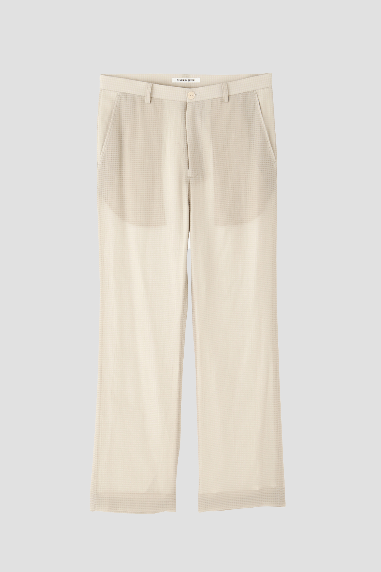 FLARE SHEER TROUSERS - Gingham check indian khadi -