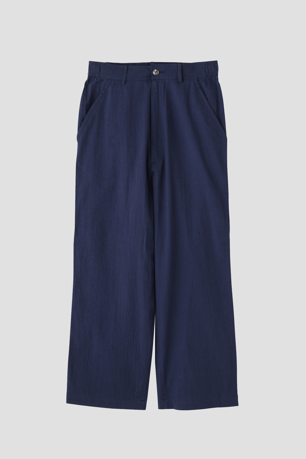 OVER DYED EASY TROUSERS - Stripe seersucker -