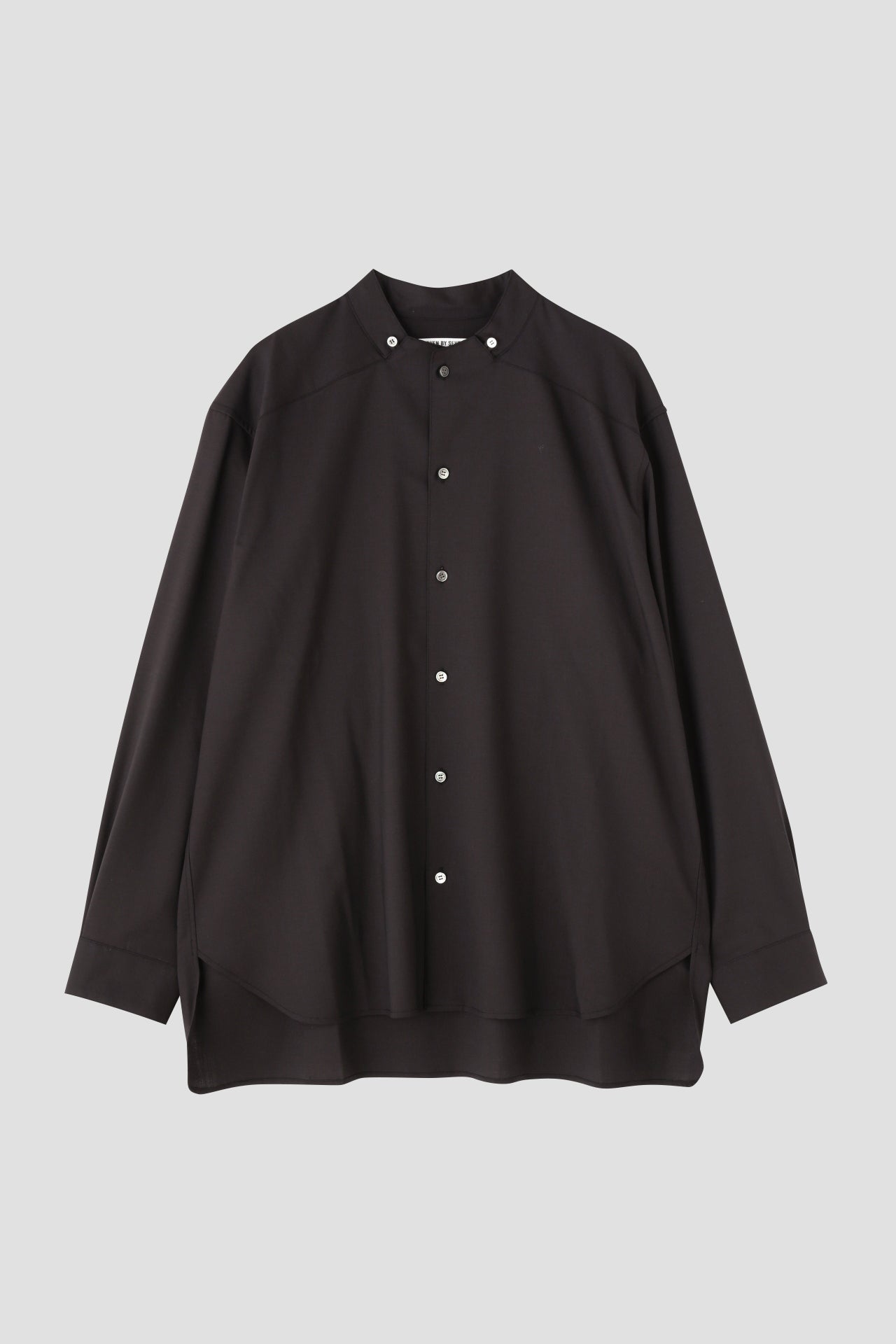 STAND COLLAR SHIRTS - Wool poplin -