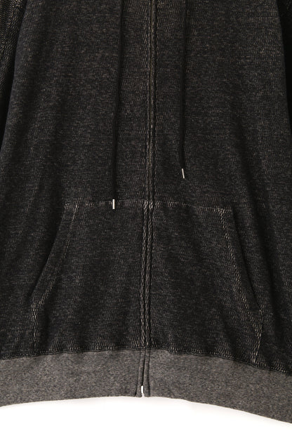 ORGANIC COTTON FULL ZIP THERMAL PARKA - Mixed ”UNSTAINED” yarn -