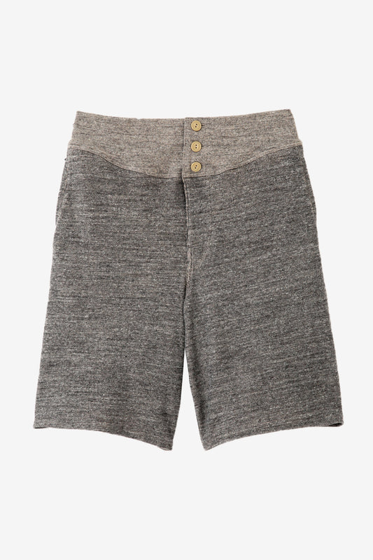 ORGANIC COTTON THERMAL MILITARY SHORT PANTS - Mixed ”UNSTAINED” yarn -