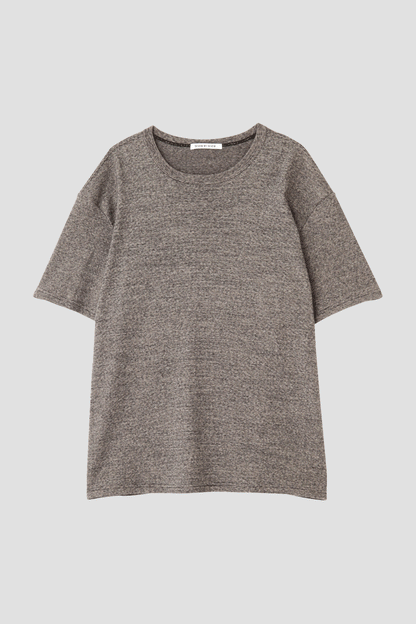 ORGANIC COTTON RIB WRAP AROUND TEE - Mixed “UNSTAINED” yarn -