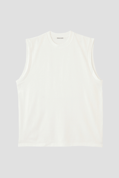 WRAP AROUND SLEEVELESS TEE - Suvin gold cotton -