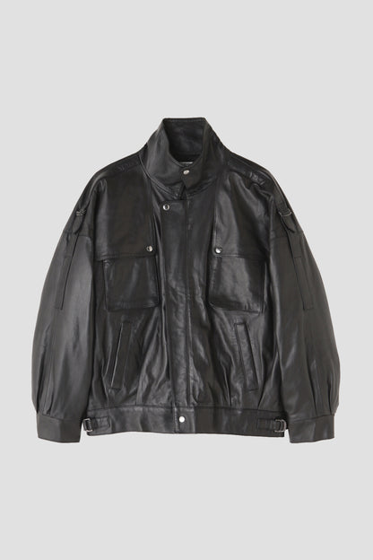 STORM FLAP LEATHER BLOUSON ‐Sheep leather‐
