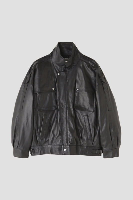 STORM FLAP LEATHER BLOUSON ‐Sheep leather‐