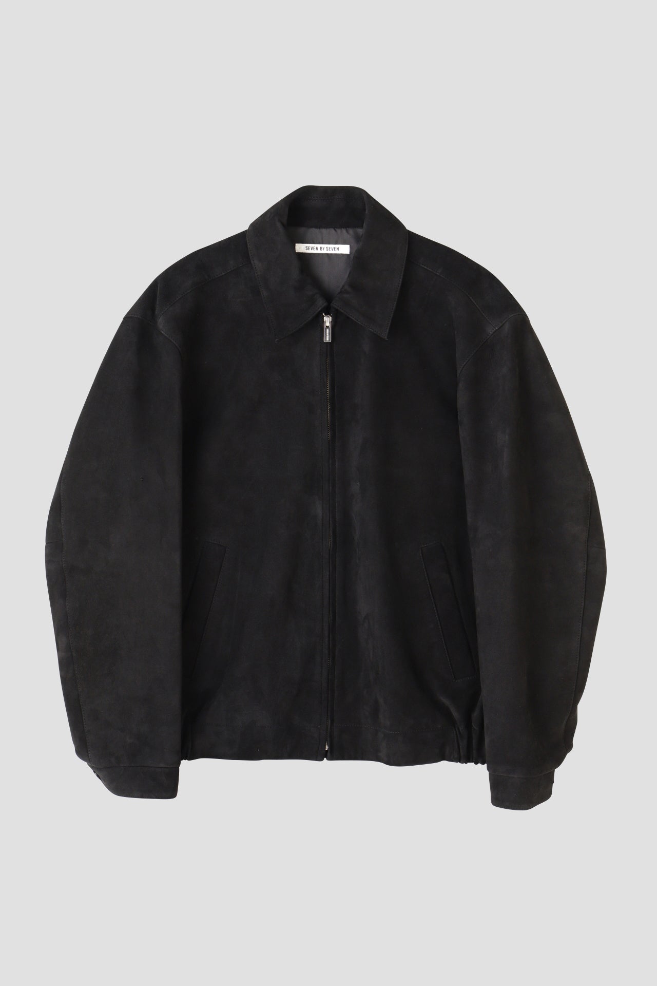 ZIP UP LEATHER BLOUSON ‐Kashmir suede‐