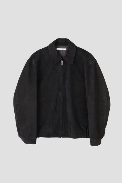 ZIP UP LEATHER BLOUSON ‐Kashmir suede‐