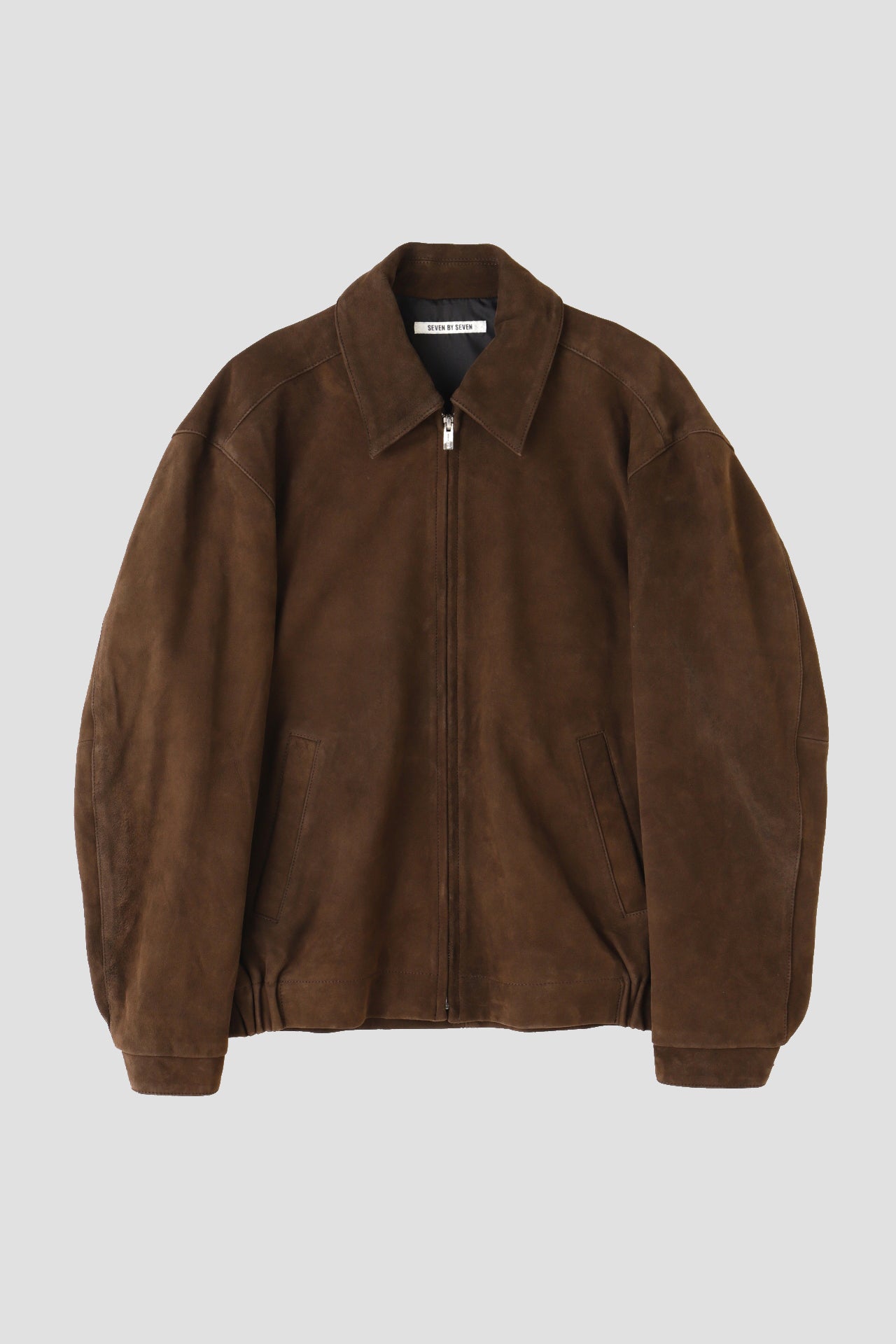 ZIP UP LEATHER BLOUSON ‐Kashmir suede‐