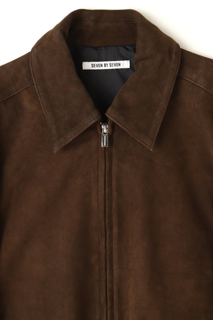 ZIP UP LEATHER BLOUSON ‐Kashmir suede‐