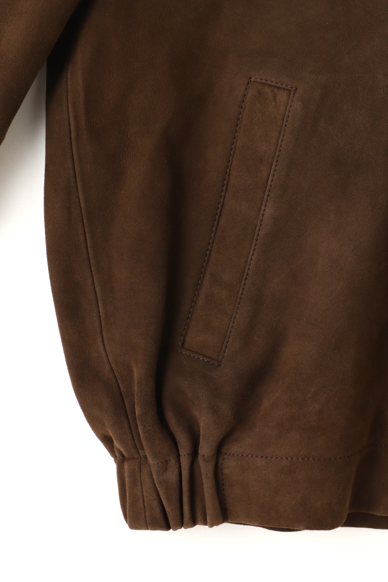 ZIP UP LEATHER BLOUSON ‐Kashmir suede‐