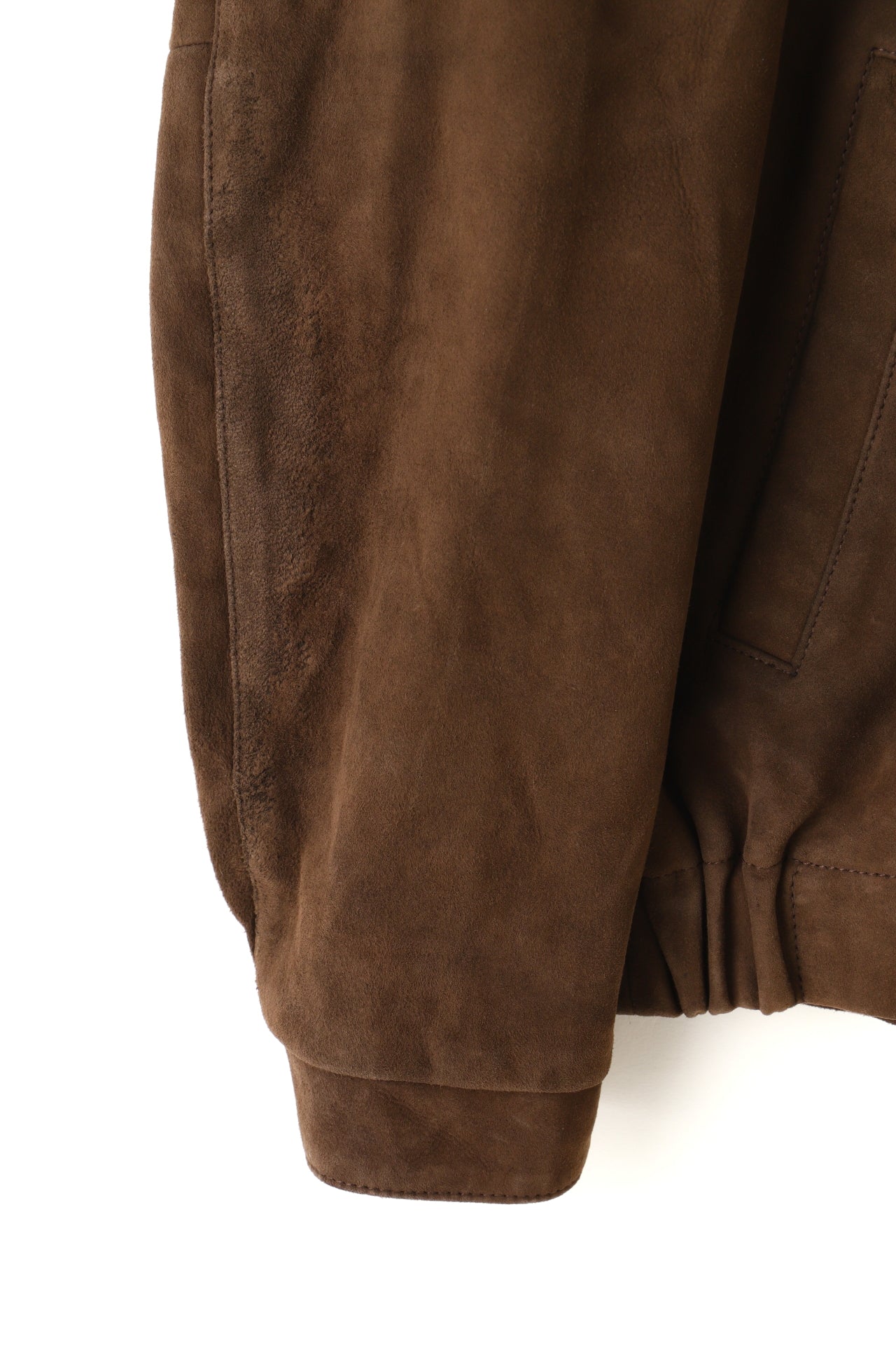 ZIP UP LEATHER BLOUSON ‐Kashmir suede‐