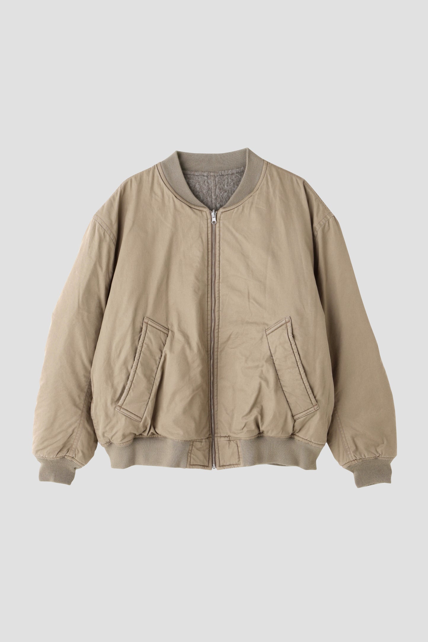 REVERSIBLE RIB BLOUSON ‐Cotton / Alpaca wool‐