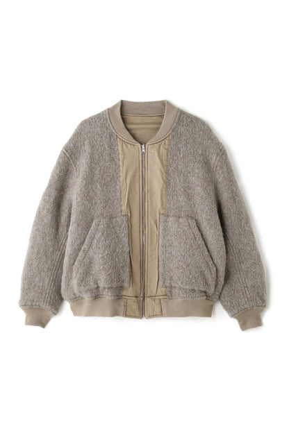 REVERSIBLE RIB BLOUSON ‐Cotton / Alpaca wool‐