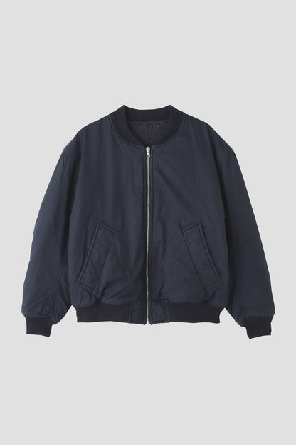 REVERSIBLE RIB BLOUSON ‐Cotton / Alpaca wool‐