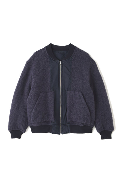 REVERSIBLE RIB BLOUSON ‐Cotton / Alpaca wool‐