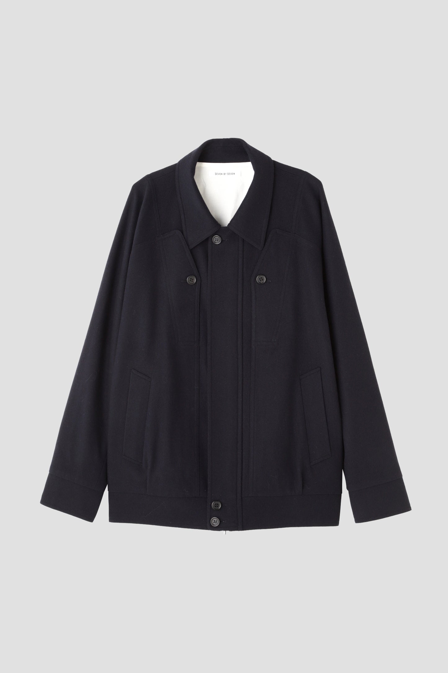 MULTI POCKET BLOUSON ‐Powder melton‐