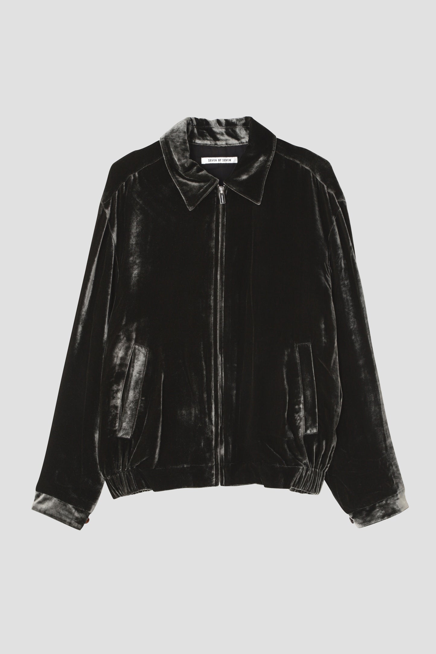 ZIP UP VELVET BLOUSON ‐Silk / Rayon‐