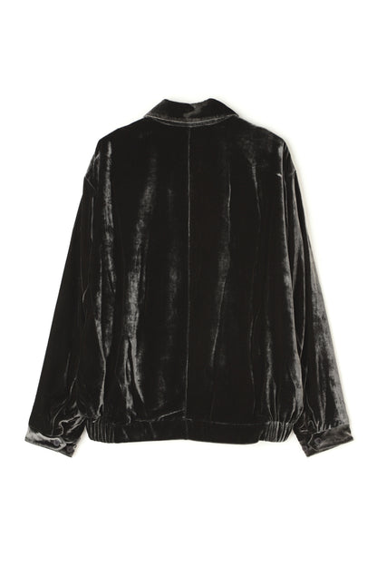 ZIP UP VELVET BLOUSON ‐Silk / Rayon‐