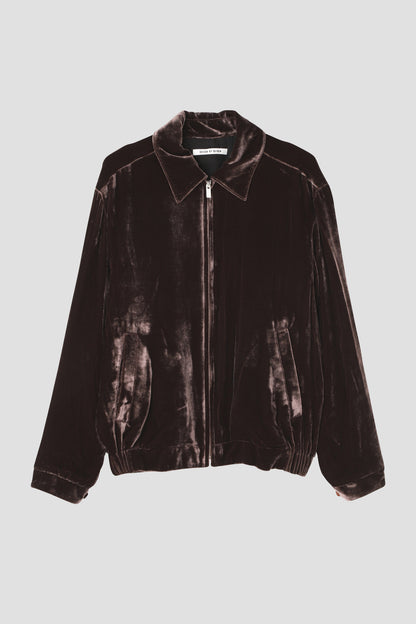 ZIP UP VELVET BLOUSON ‐Silk / Rayon‐