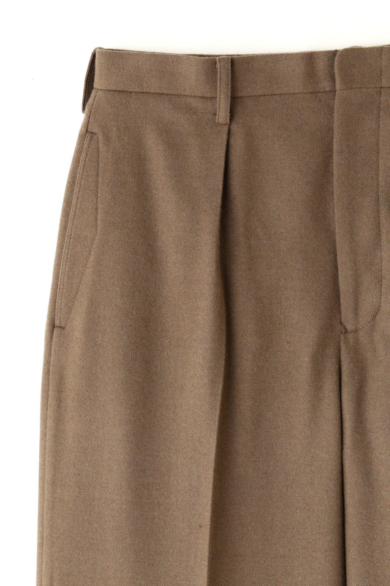 IN TUCK TROUSERS -Powder melton-