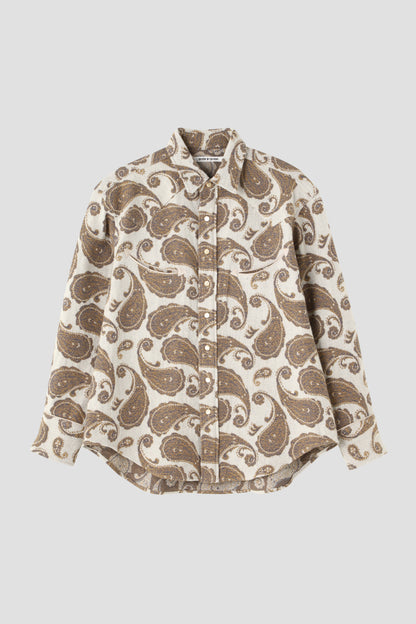 SMILE POCKET WESTERN SHIRTS ‐Paisley jacquard‐