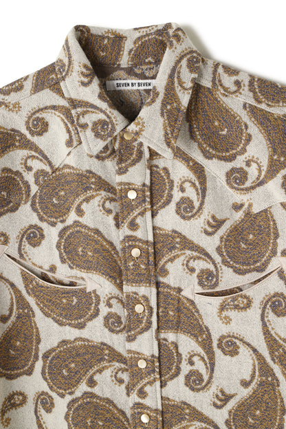 SMILE POCKET WESTERN SHIRTS ‐Paisley jacquard‐